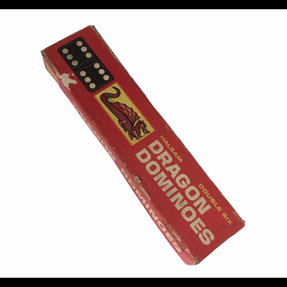 Vtg Halsam Dominoes Game Set Double Six